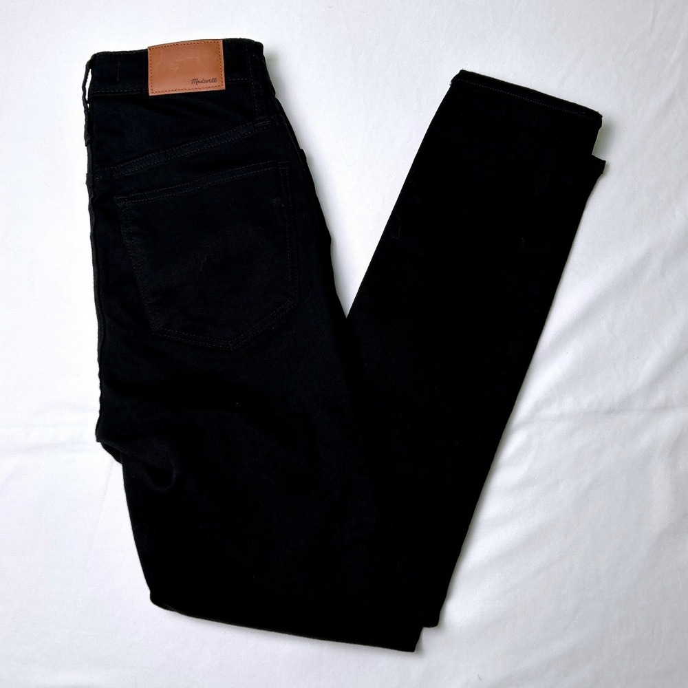 Madewell Womens Curvy High-Rise Skinny Denim Jeans Size 2/25 Black Minimalist
